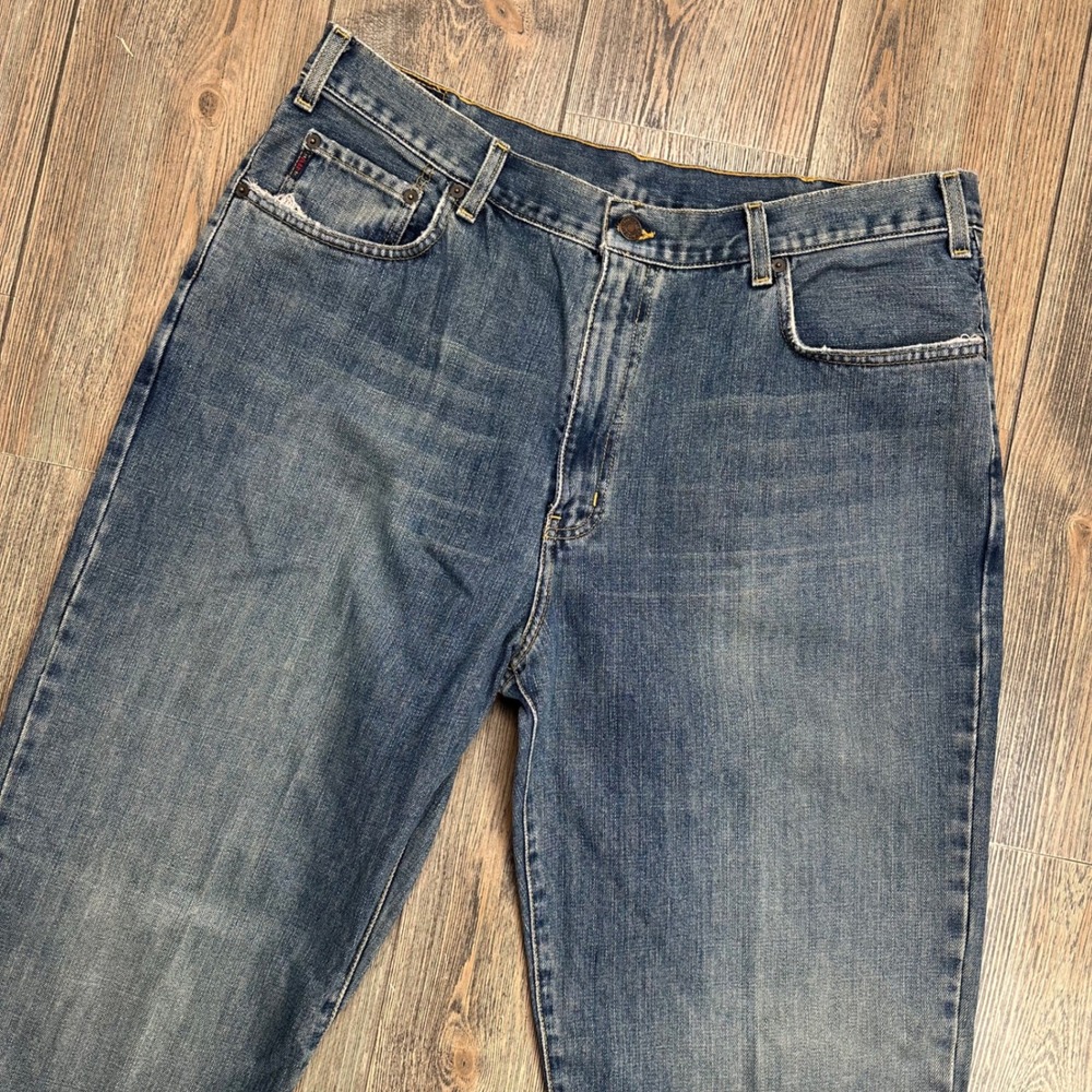 Abercrombie & Fitch 1892 Premium Denim Mens Bootcut Jeans 38x32 Medium Wash Blue